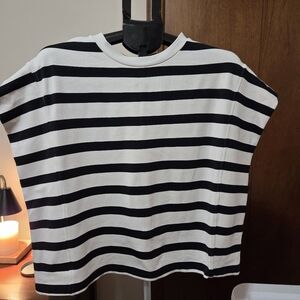 NWOT XL Striped Black and White Women's Top